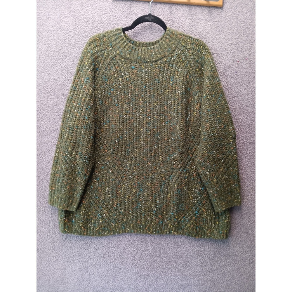 Talbots Plus Confetti Knit Sweater 2X Cozy Cottagecore Speckled Pullover